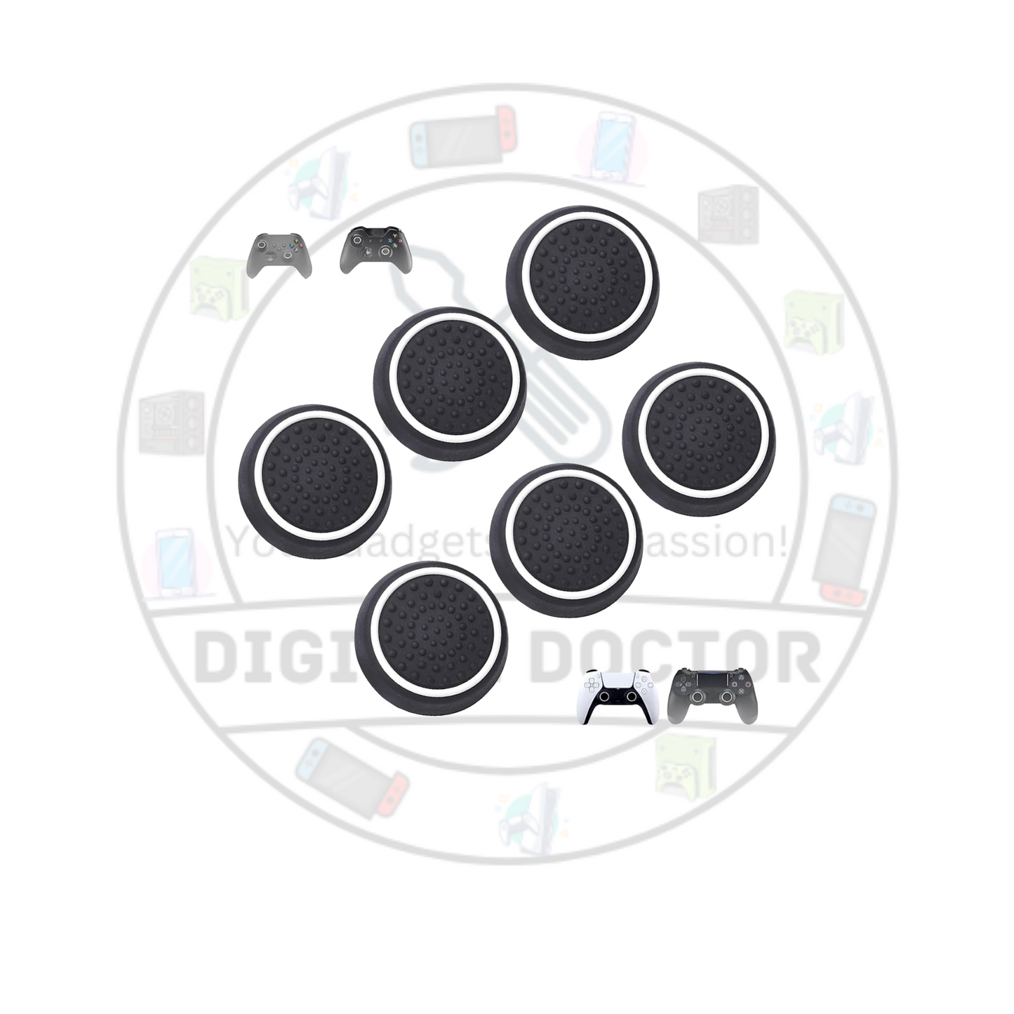 6pcs Non-Slip Premium White Thumb Grips