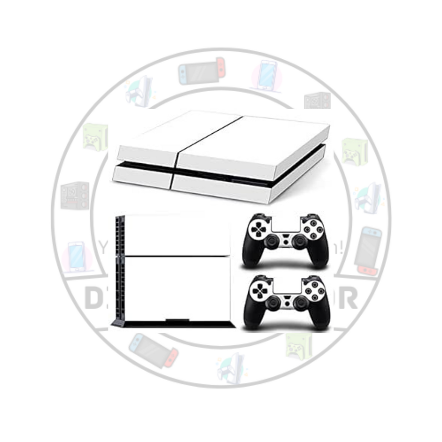 White PlayStation 4 Skin + 2 Controller Skins