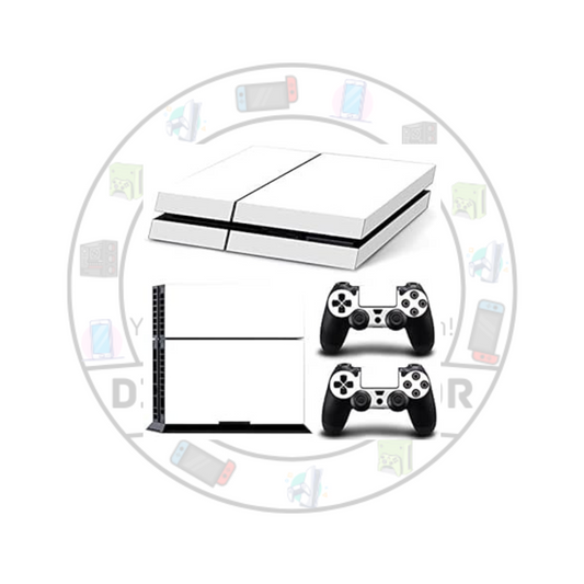 White PlayStation 4 Skin + 2 Controller Skins