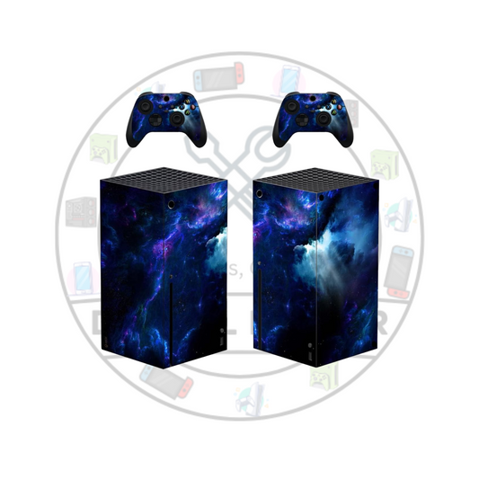 Xbox Series X Galaxy Skin + 2 Controller Skins